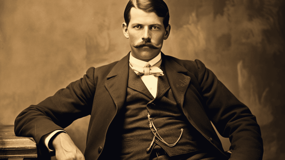 Wyatt Earp with his Handlebar Mustache