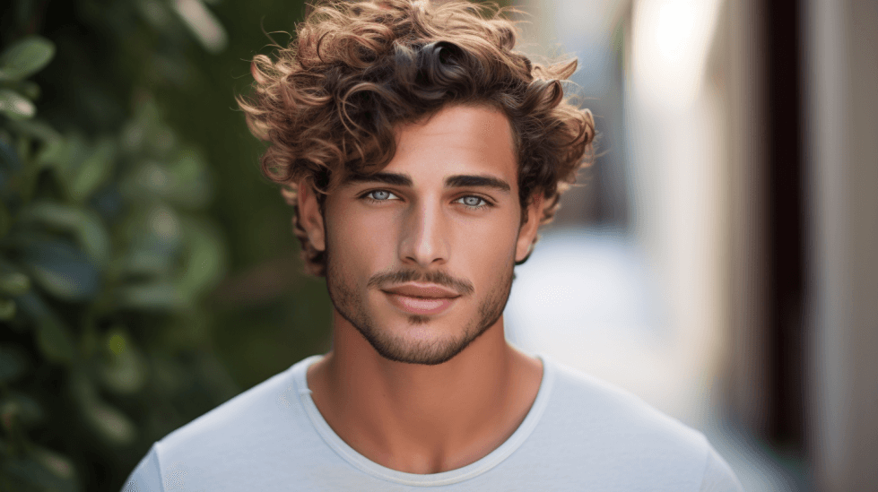 Man with curly hair