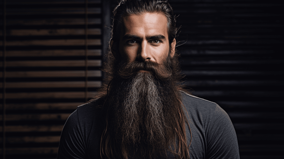 Man with long healthy beard